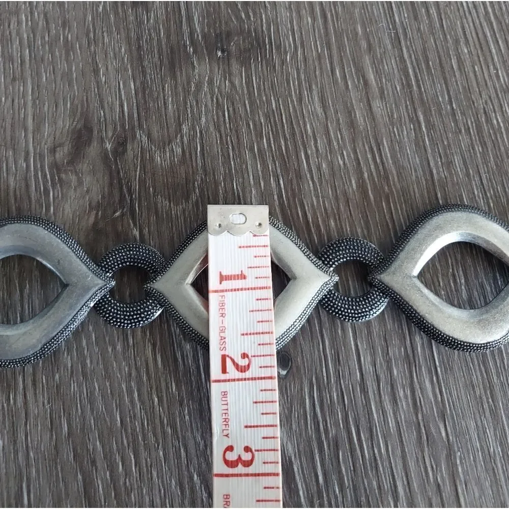 Vintage Silver Tone Stretch Link Waist Belt 39.5